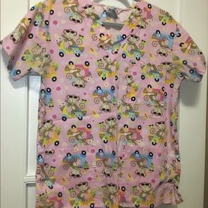 Medical scrub top monkeys size S